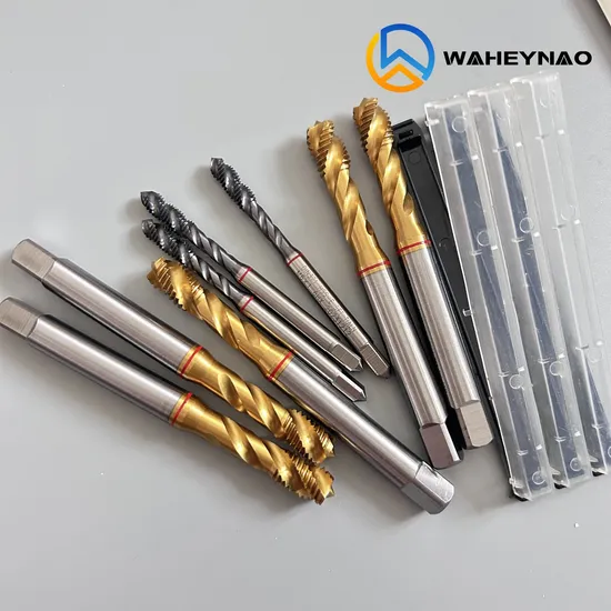 Waheynao Machine Tap DIN371 DIN 376 HSS Ticn Coated with Blue Ring Form B Spiral Pointed Machine Taps Thread Cutting Tool